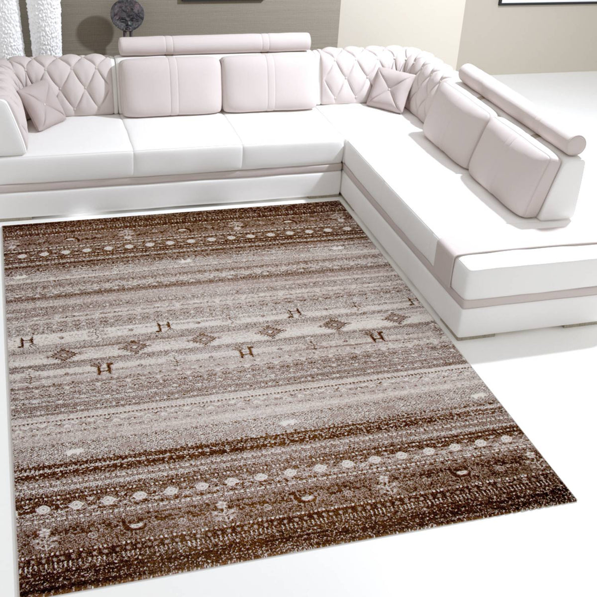 California9550 Beige Klassisches Design Teppich