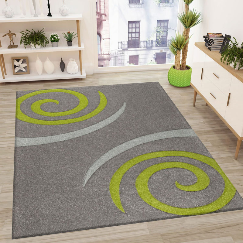 Cascadapl6678 Green Circular Contour Cut Rug-zoom-