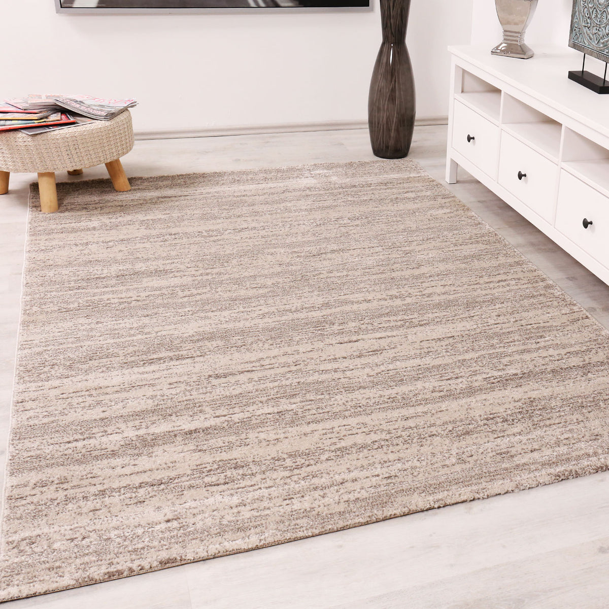 Cordoba6824 Beige Melliert Kurzflor Teppich