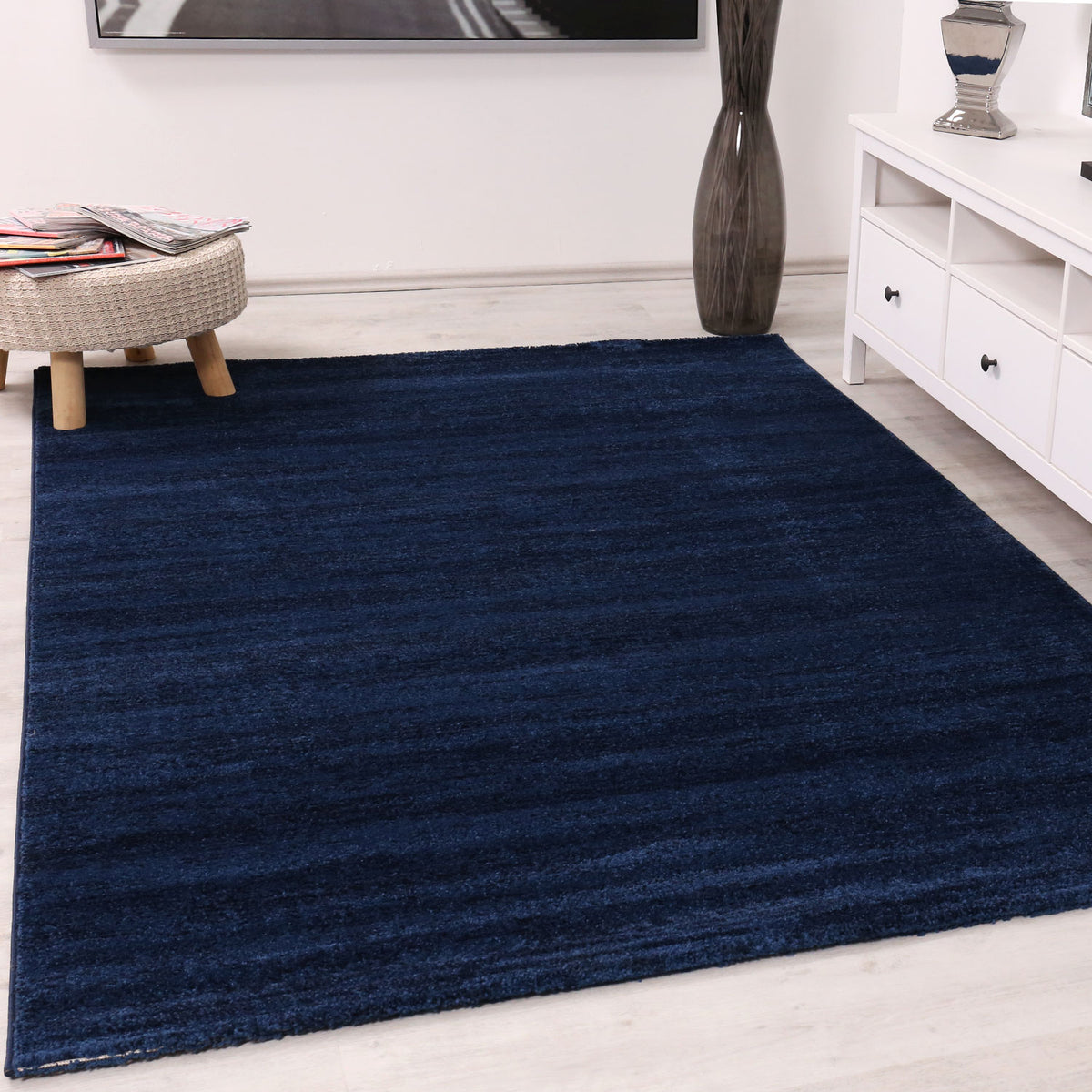 Cordoba6824 Blue Heathered Short-Pile Rug-1