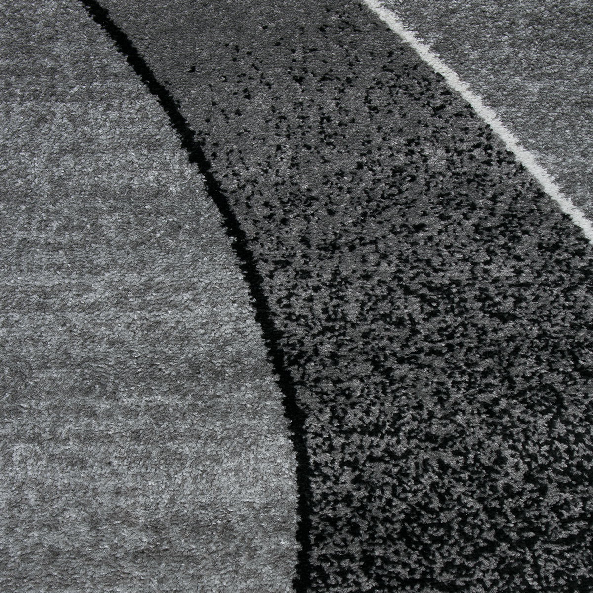 Teppich kurzflor Geometrisches Kurven muster Meliert Grau Anthrazit für für Wohnzimmer, Schlafzimmer, küche-2
