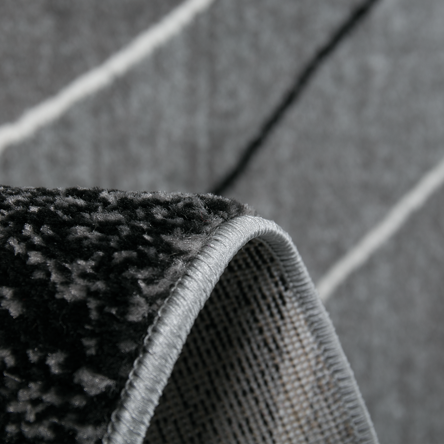 Teppich kurzflor Geometrisches Kurven muster Meliert Grau Anthrazit für für Wohnzimmer, Schlafzimmer, küche-zoom-3