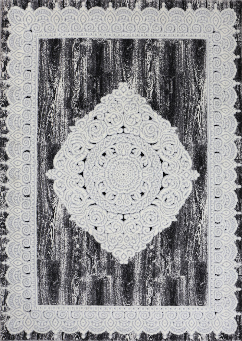 Designer Living Room Rug Grey Elegant Oriental-zoom-