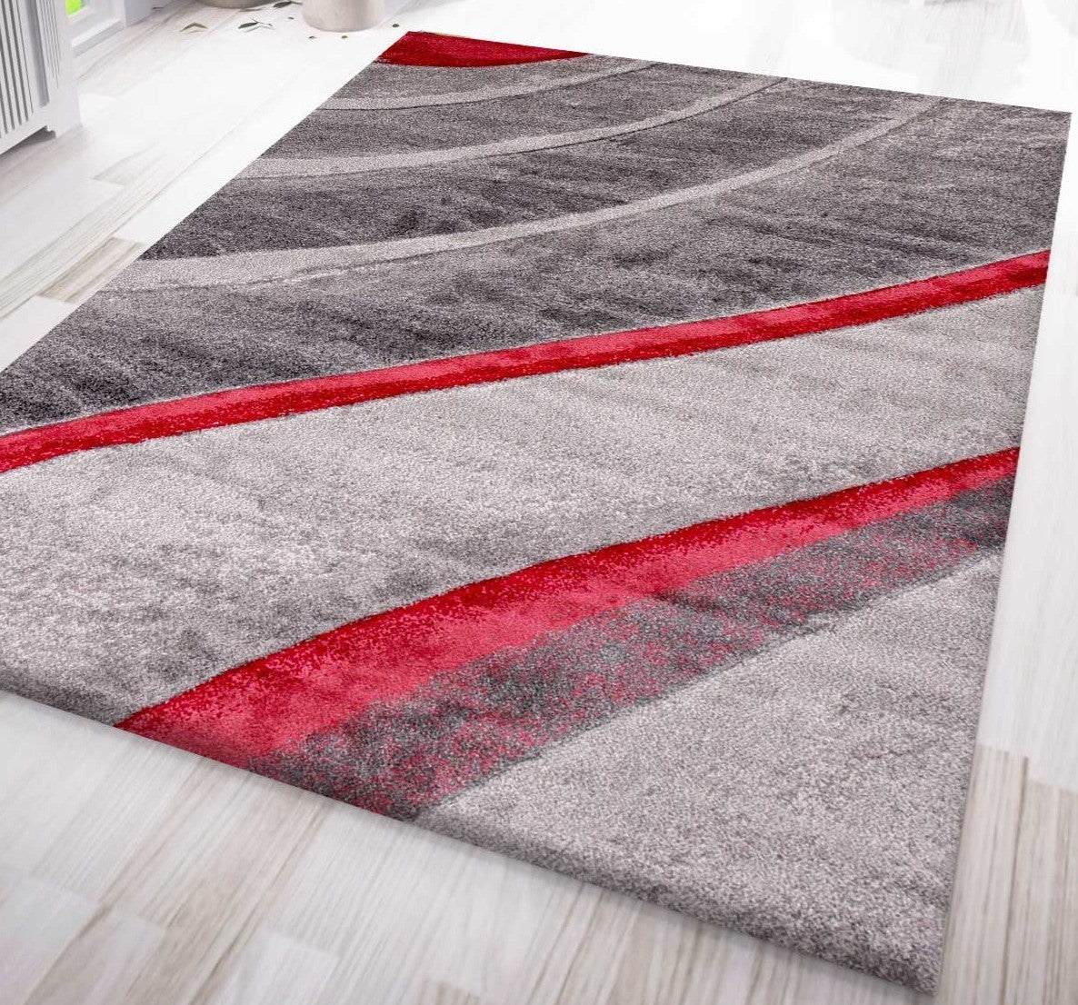 Designer Teppich Modern Abstrakt Wellen Optik Konturenschnitt versch. Farbvarianten-zoom-12