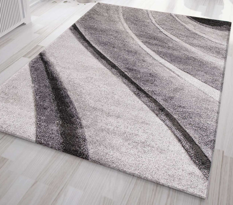 Designer Teppich Modern Abstrakt Wellen Optik Konturenschnitt versch. Farbvarianten-zoom-