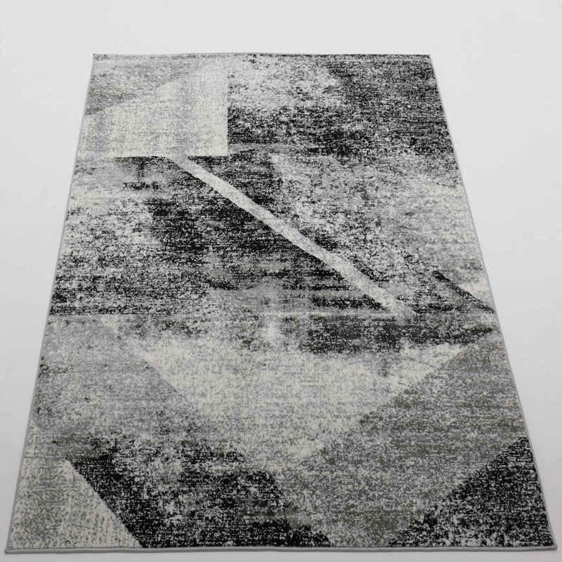 Designer Teppich Wohnzimmer Geometrisches Muster Leinwand Optik Meliert-zoom-