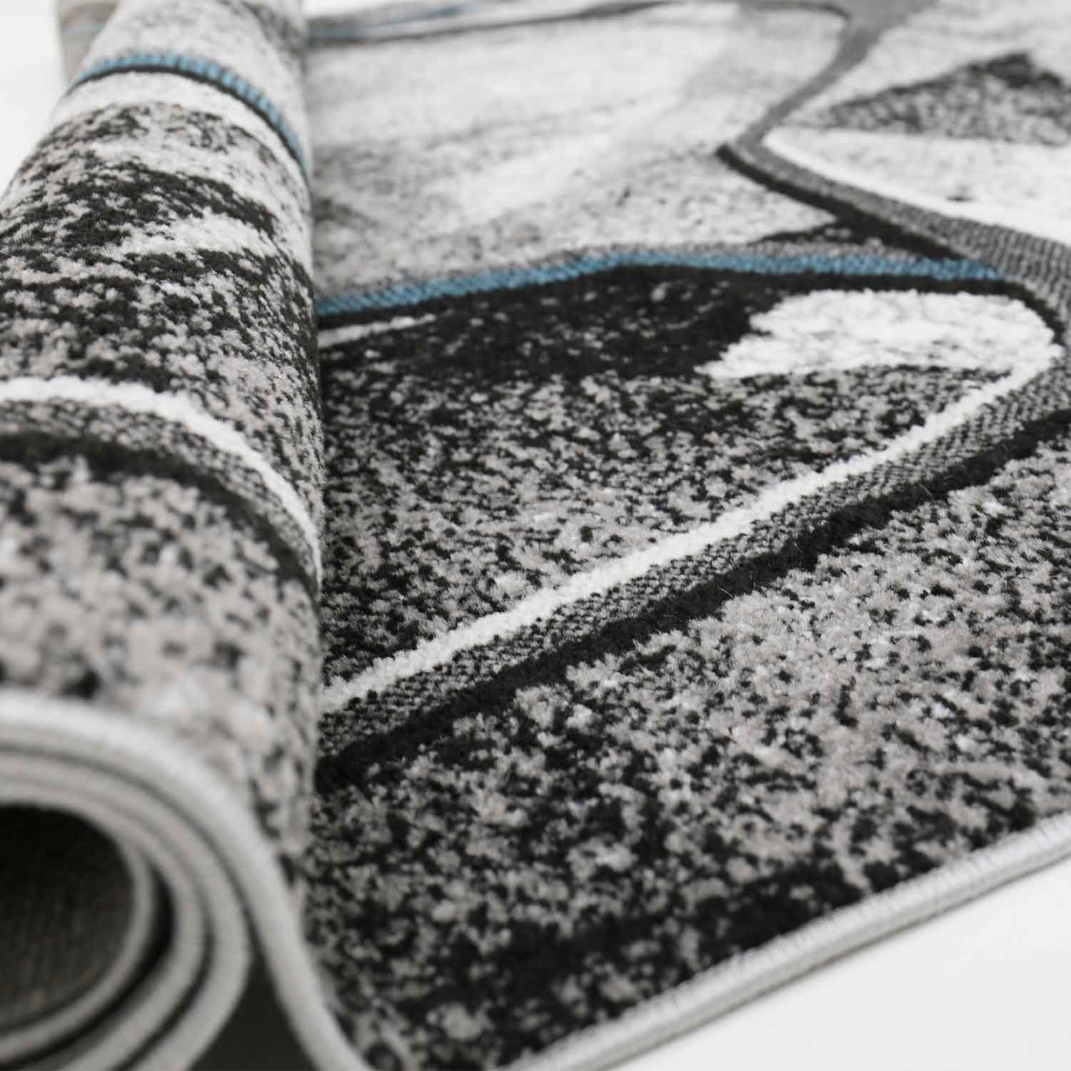 Designer Teppich Wohnzimmer Geometrisches Muster Steifen Optik Meliert-4