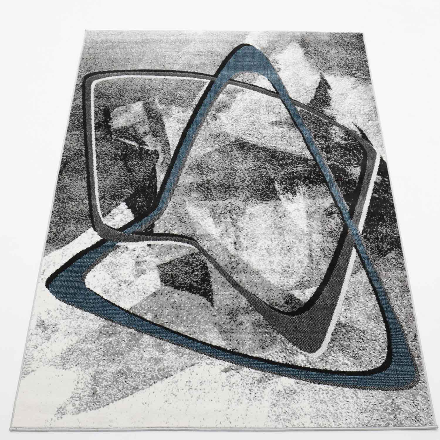 Designer Teppich Wohnzimmer Geometrisches Muster Steifen Optik Meliert-5