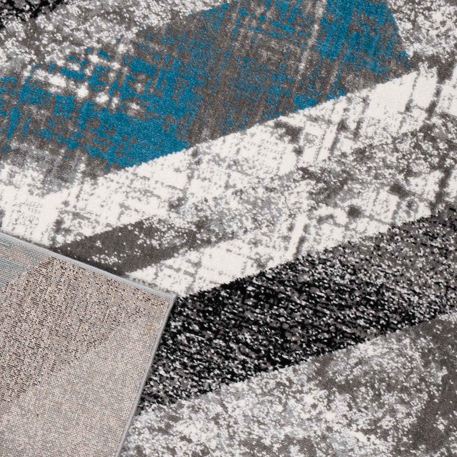 Designer Teppich Wohnzimmer Geometrisches Muster Streifen Optik Meliert-2