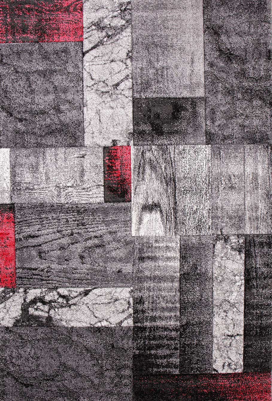 Designer rug, living room interior design, modern marble red look rug, frieze-4