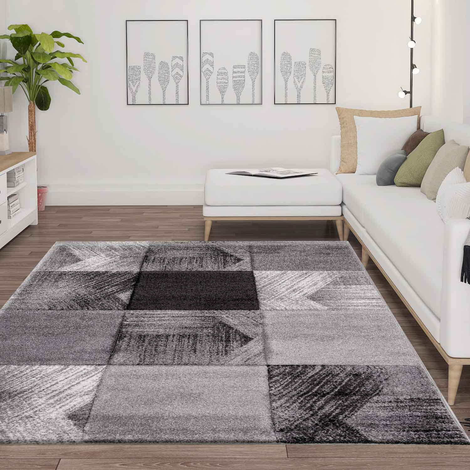 Designer rug living room interior design modern grey