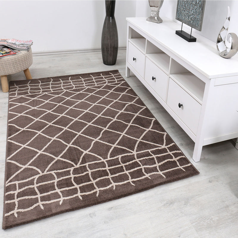Designer Teppich in verschiedenen farben Flauschiger Microfaser Dicht gewebt Marokkanisches Muster-zoom-