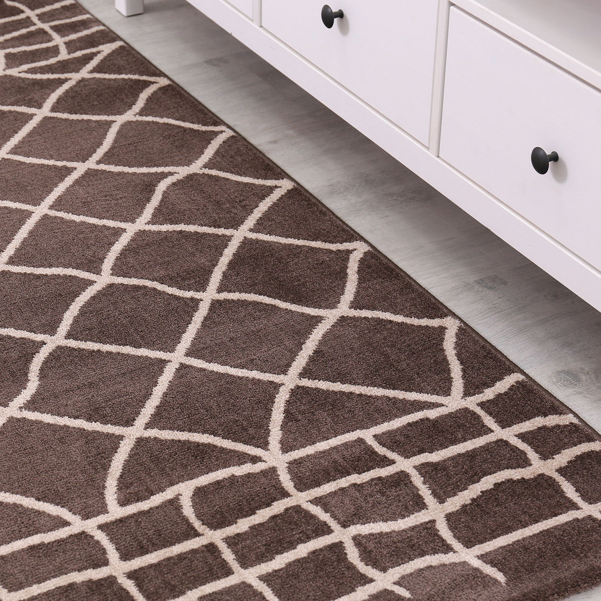 Designer Teppich in verschiedenen farben Flauschiger Microfaser Dicht gewebt Marokkanisches Muster-zoom-11