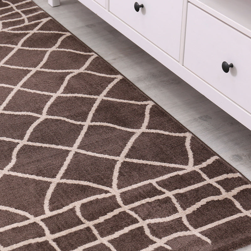 Designer Teppich in verschiedenen farben Flauschiger Microfaser Dicht gewebt Marokkanisches Muster-zoom-