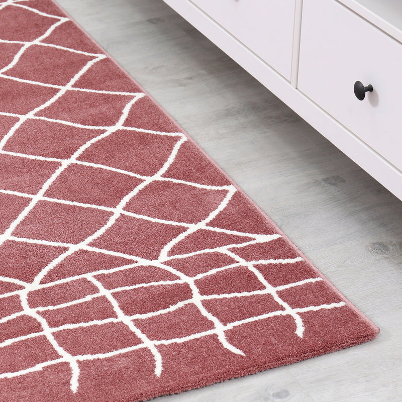 Designer Teppich in verschiedenen farben Flauschiger Microfaser Dicht gewebt Marokkanisches Muster-zoom-