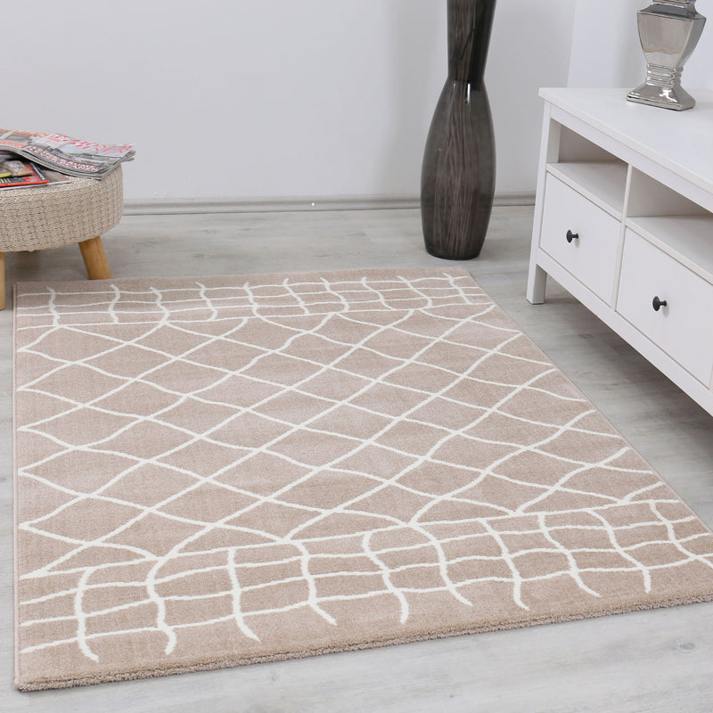 Designer Teppich in verschiedenen farben Flauschiger Microfaser Dicht gewebt Marokkanisches Muster-zoom-
