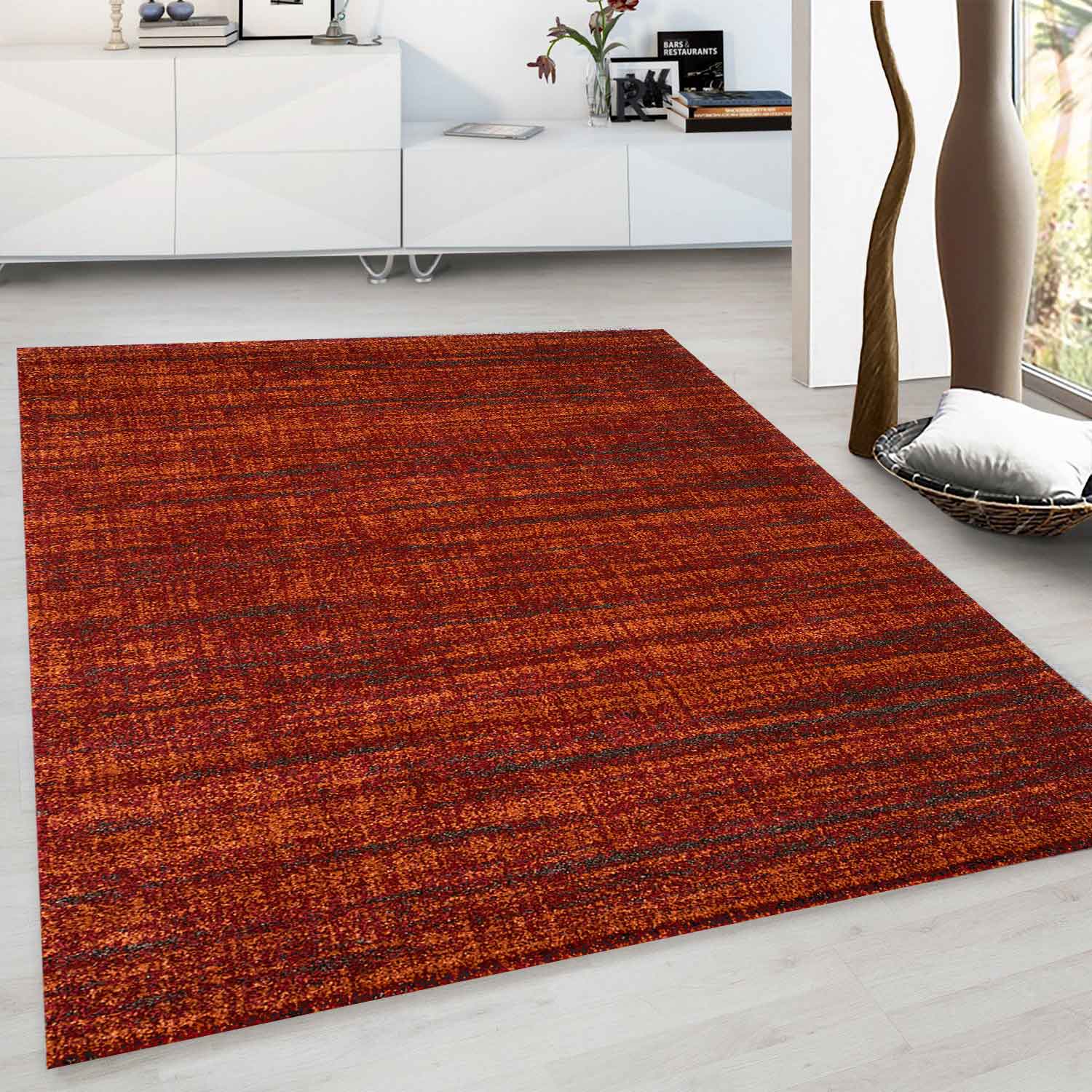 Designer living room rug, soft with dense pile, mottled, various color options-8