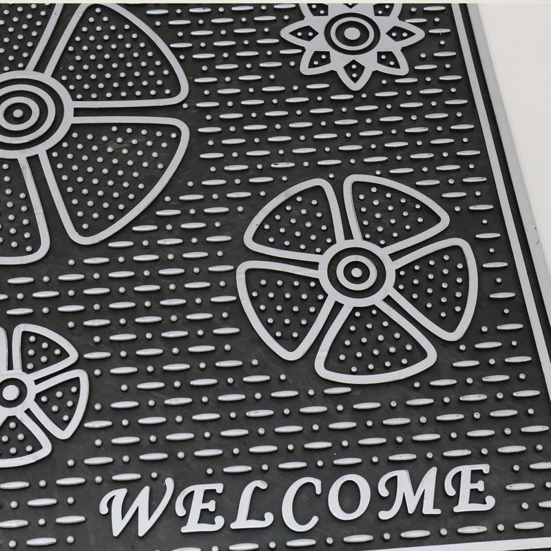 Entrance doormat, outdoor rubber mat, dirt trapper for front door, doormat, patio, balcony-zoom-