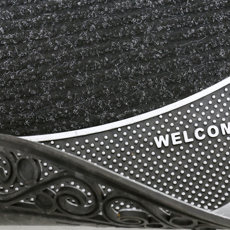 Entrance doormat, outdoor rubber mat, dirt trapper for front door, doormat, patio, balcony-zoom-