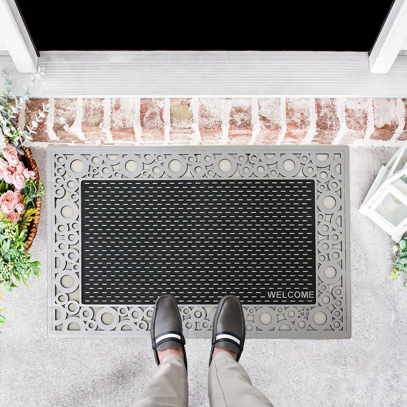 Entrance doormat, outdoor rubber mat, dirt trapper for front door, doormat, patio, balcony-zoom-