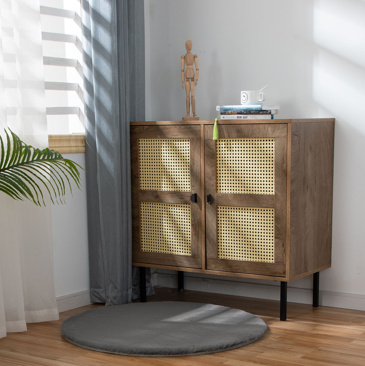 Deluxe washable fur rug, soft high-pile rug in a solid color, cozy for your living room or bedroom-3