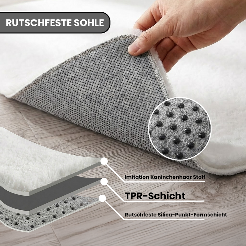 Deluxe washable fur rug, soft high-pile rug in a solid color, cozy for your living room or bedroom-zoom-