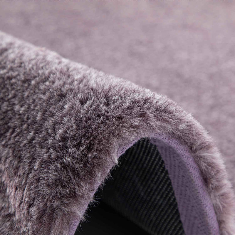 Faux fur rug, mottled with double color gradient, dense, fluffy, silky sheen, high pile-zoom-