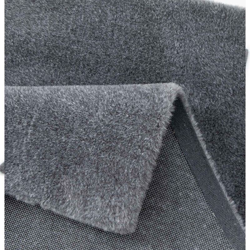 Faux fur rug, mottled with double color gradient, dense, fluffy, silky sheen, high pile-zoom-