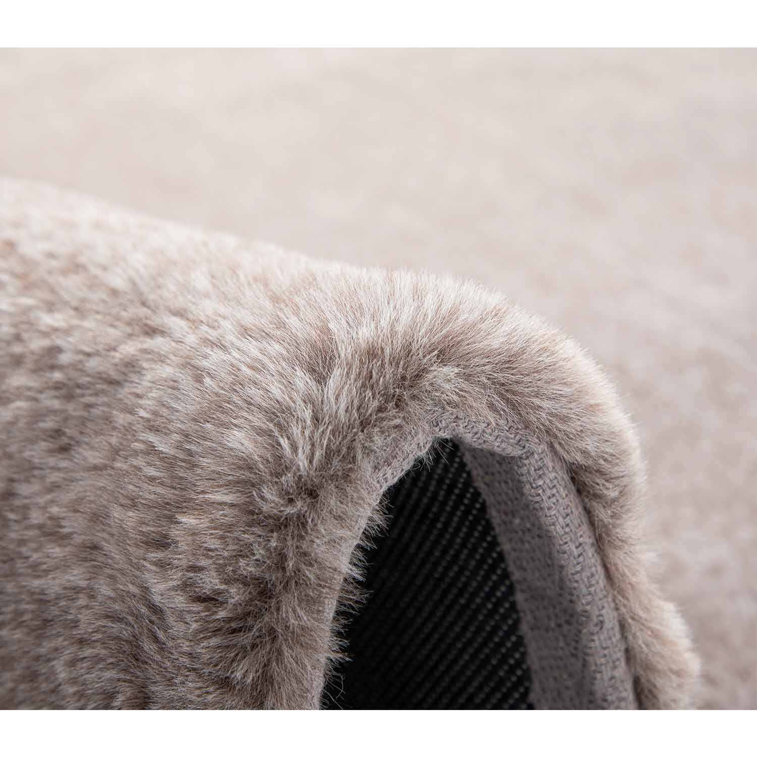 Faux fur rug, mottled with double color gradient, dense, fluffy, silky sheen, high pile-3