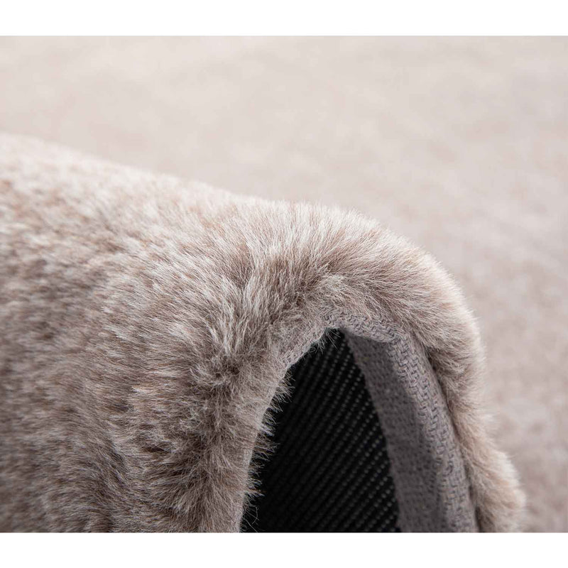 Faux fur rug, mottled with double color gradient, dense, fluffy, silky sheen, high pile-zoom-