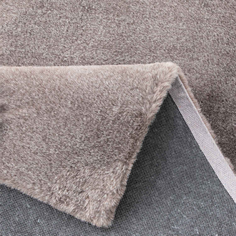 Faux fur rug, mottled with double color gradient, dense, fluffy, silky sheen, high pile-zoom-