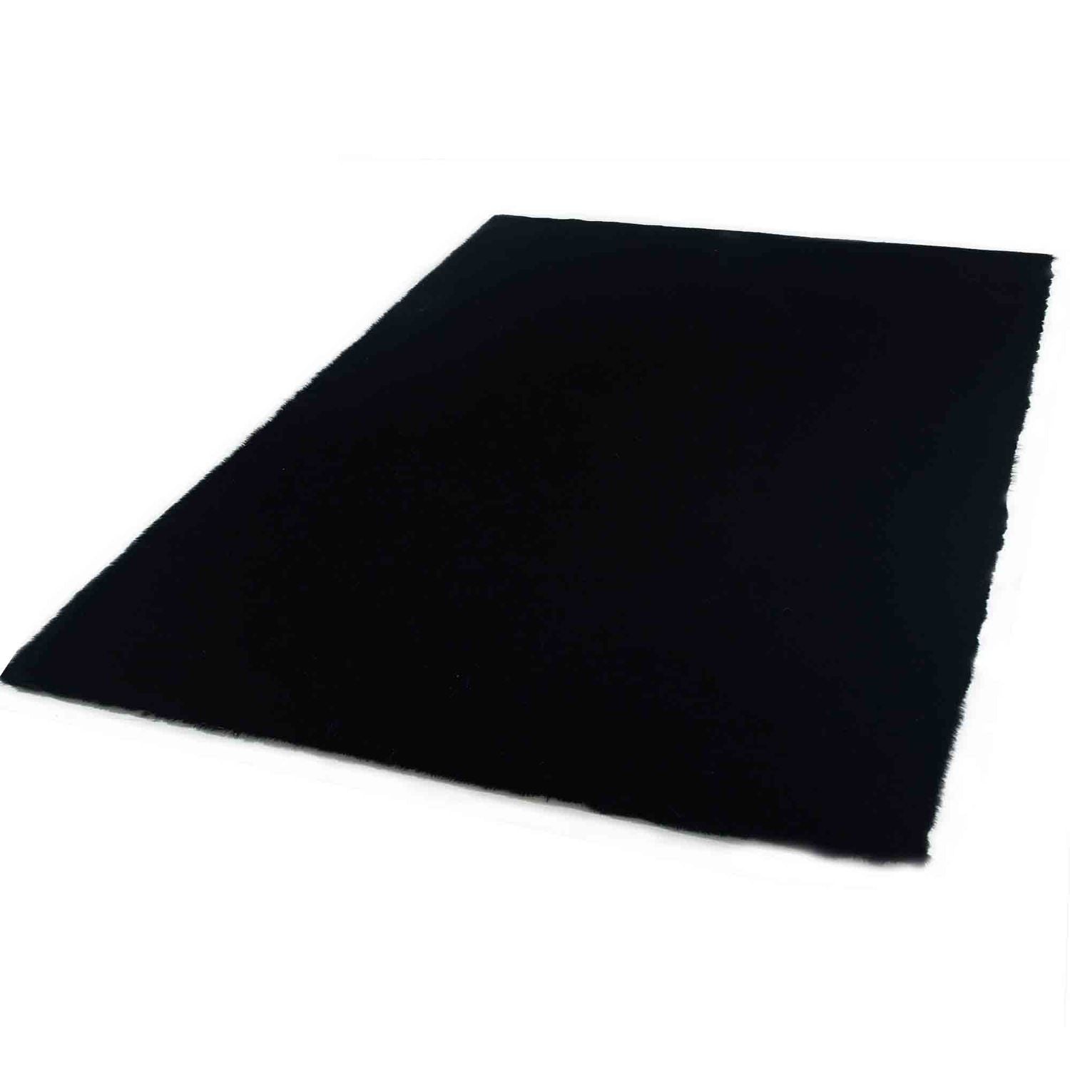 Faux fur rug in black, dense, fluffy, silky sheen-3