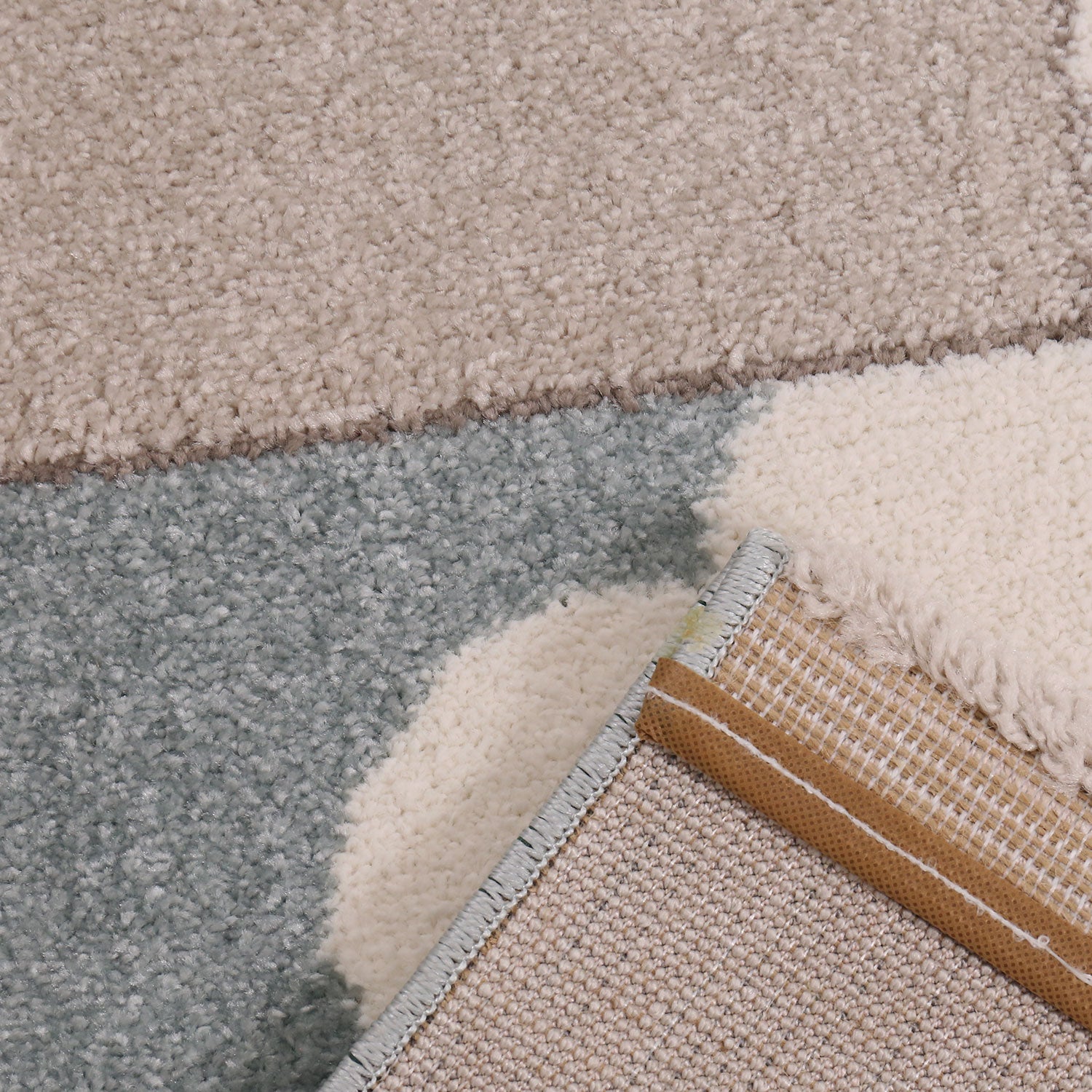 Flauschiger Kinder Zimmer Teppich Herzchen Wölkchen Patchwork Optik-3