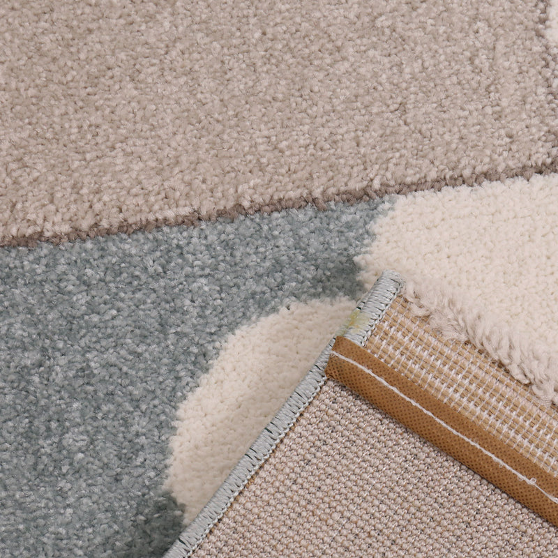 Flauschiger Kinder Zimmer Teppich Herzchen Wölkchen Patchwork Optik-zoom-