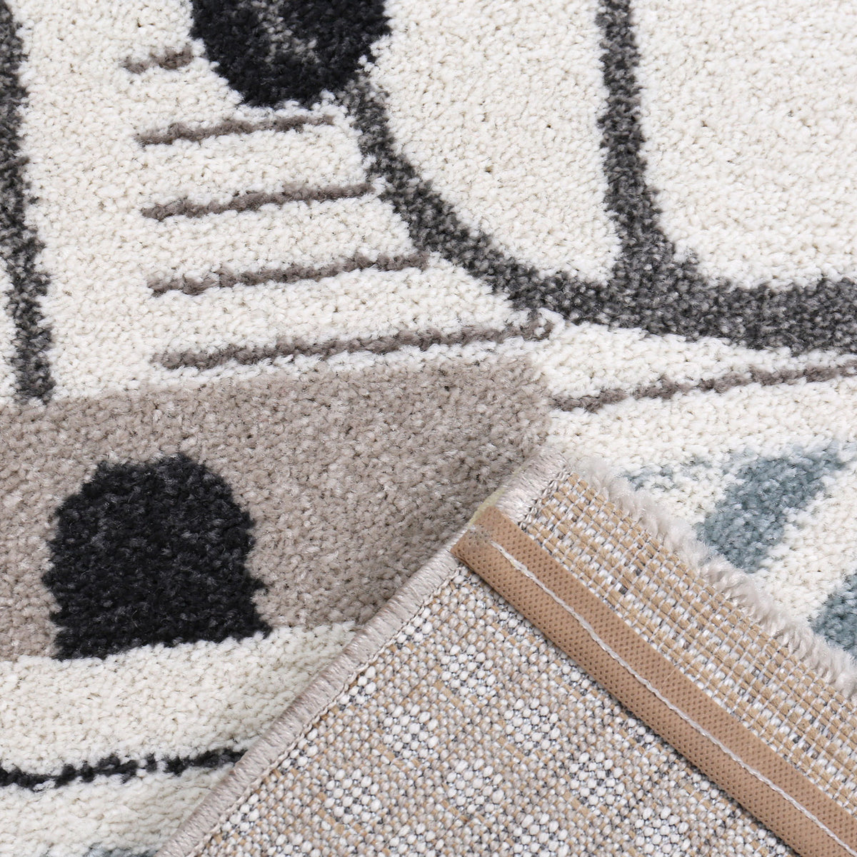 Kinderzimmer Teppich Pastell Blau Creme Fabel Tiere Auto