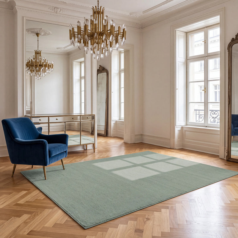 Waschbarer Kurzflor Teppich, rutschfest & weich, Einfarbig für Wohnzimmer, Schlafzimmer, Küche & Kinderzimmer-zoom-