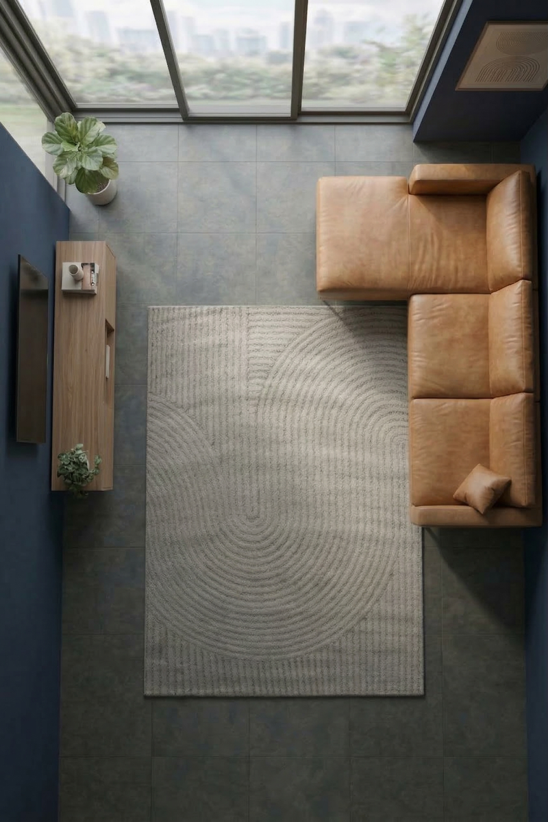 High-pile, long-pile rug, modern, for living room, bedroom, ultra-soft pattern-zoom-