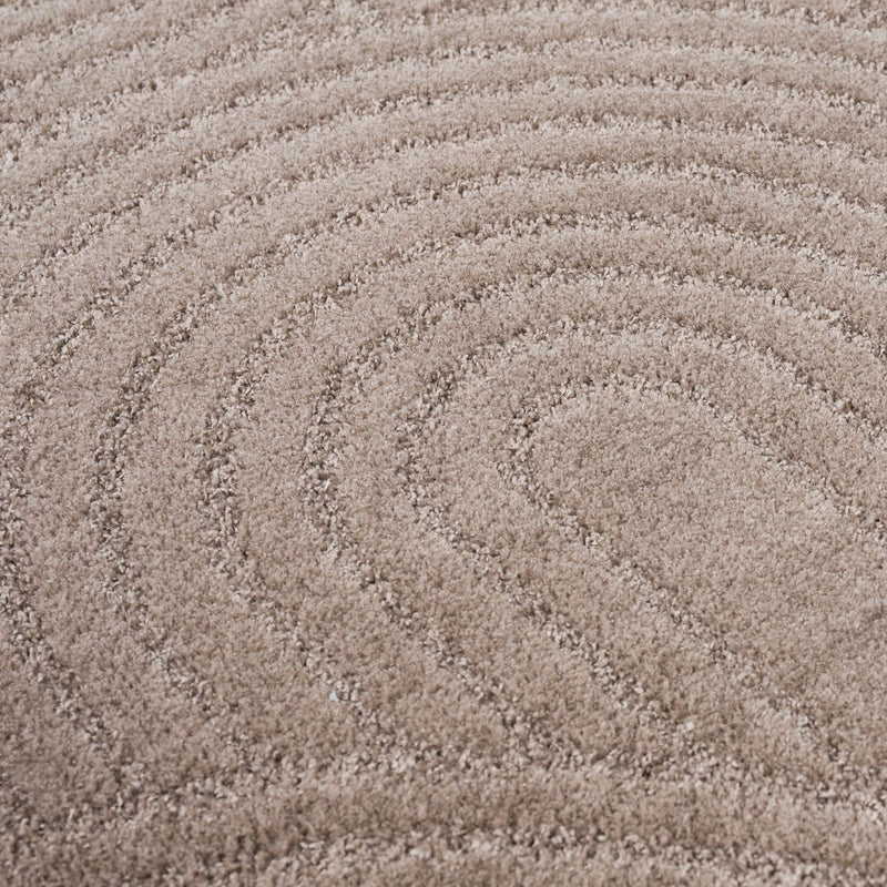 Kurzflor Teppich Wohnzimmer – Moderner Design Teppich mit Struktur, weich, pflegeleicht, in Creme, Beige & Taupe-zoom-