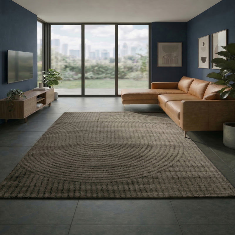 High-pile, long-pile rug, modern, for living room, bedroom, ultra-soft pattern-zoom-