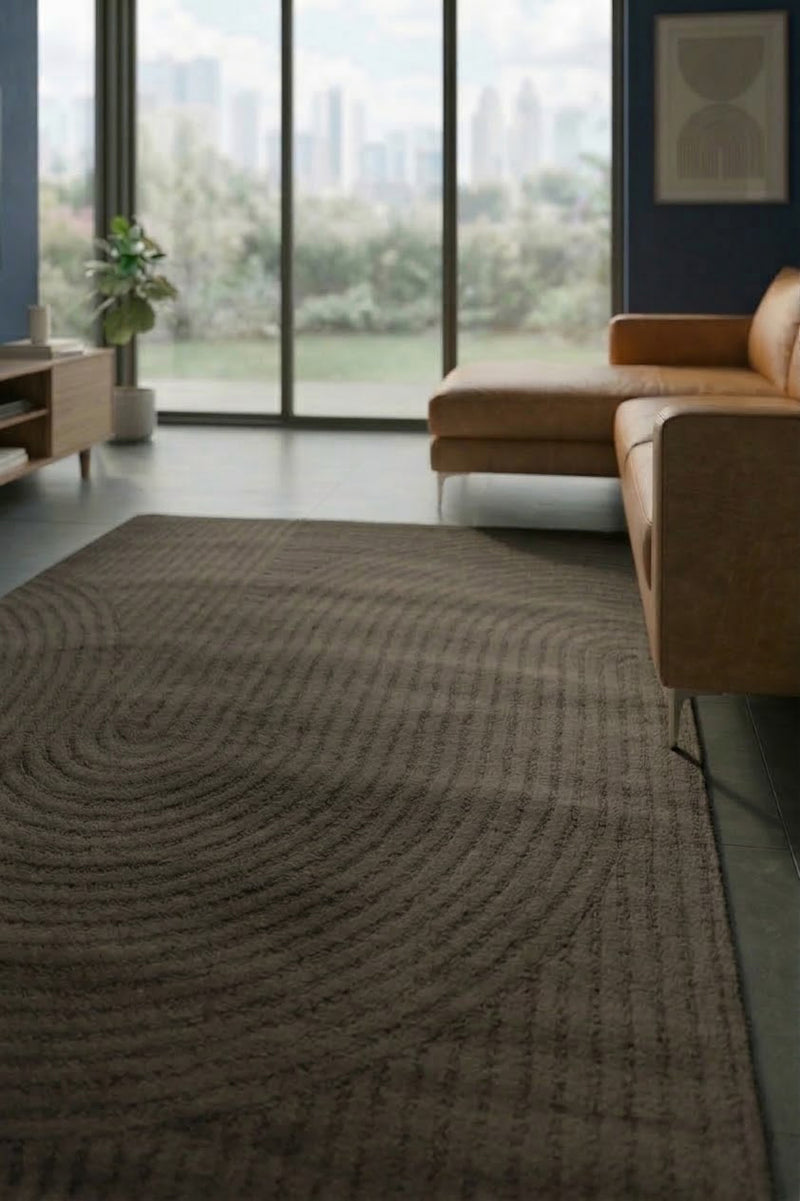 High-pile, long-pile rug, modern, for living room, bedroom, ultra-soft pattern-zoom-