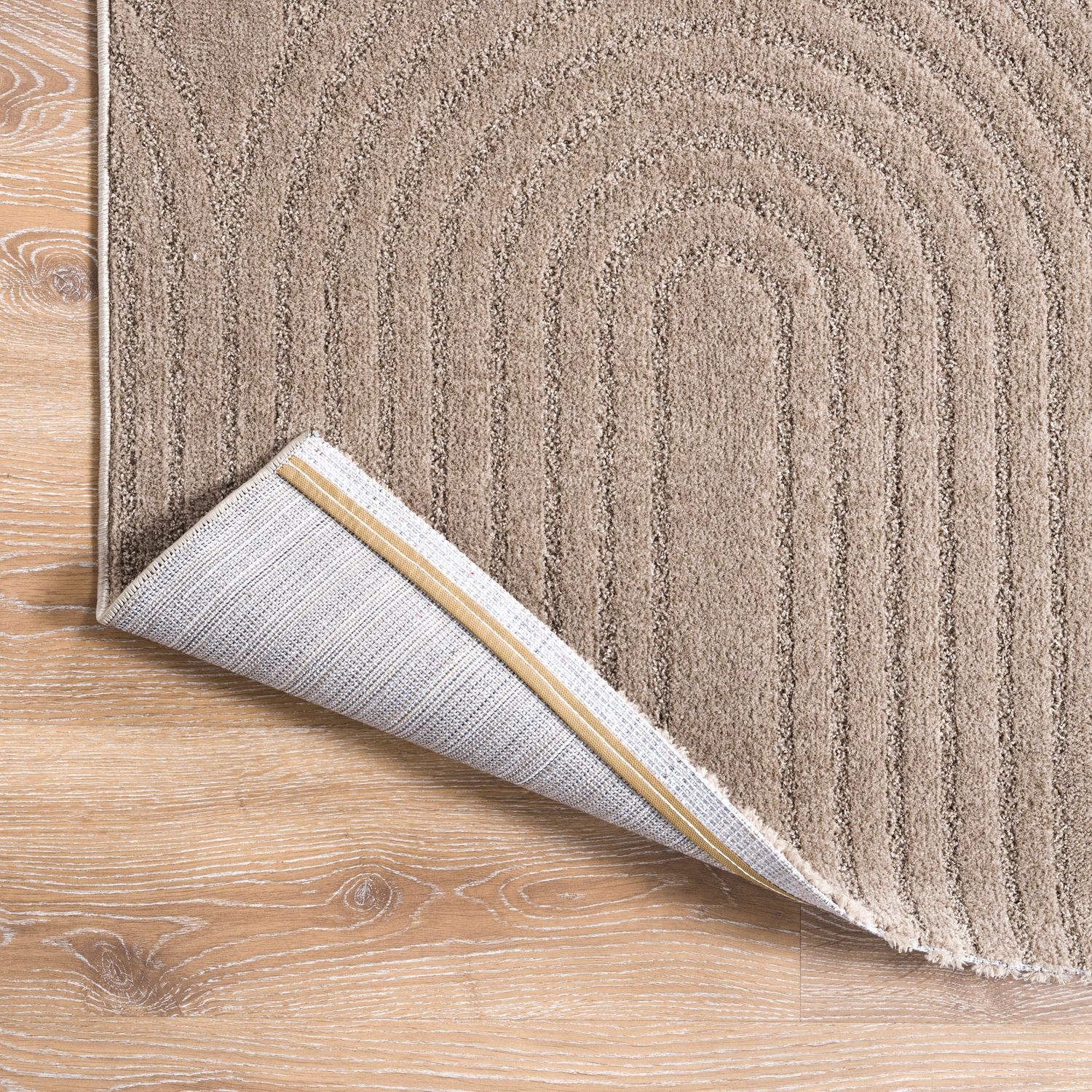 Kurzflor Teppich Wohnzimmer – Moderner Design Teppich mit Struktur, weich, pflegeleicht, in Creme, Beige & Taupe-zoom-34