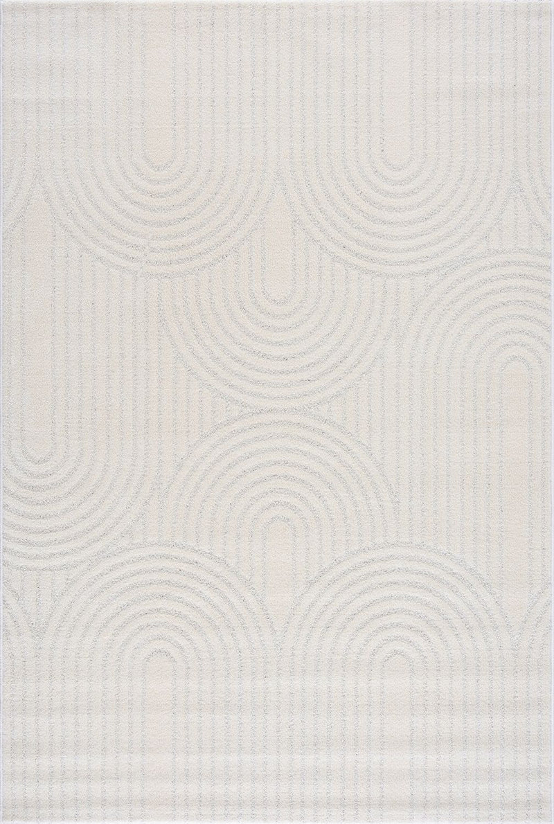 Kurzflor Teppich Wohnzimmer – Moderner Design Teppich mit Struktur, weich, pflegeleicht, in Creme, Beige & Taupe-zoom-