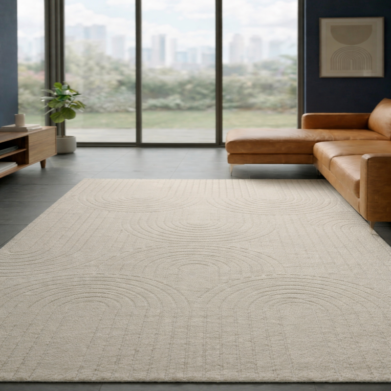 High-pile, long-pile rug, modern, for living room, bedroom, ultra-soft pattern-zoom-