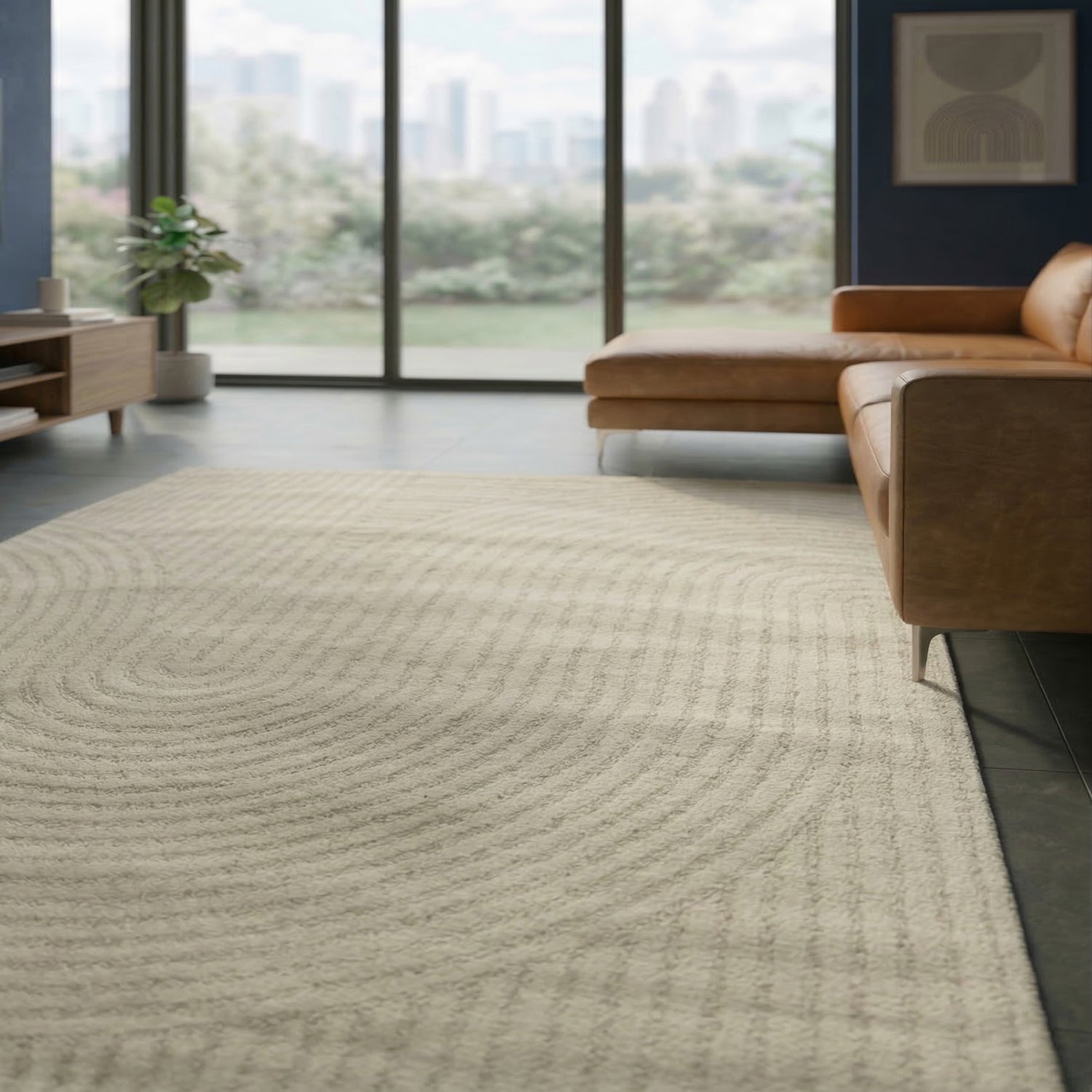 High-pile, long-pile rug, modern, for living room, bedroom, ultra-soft pattern-46