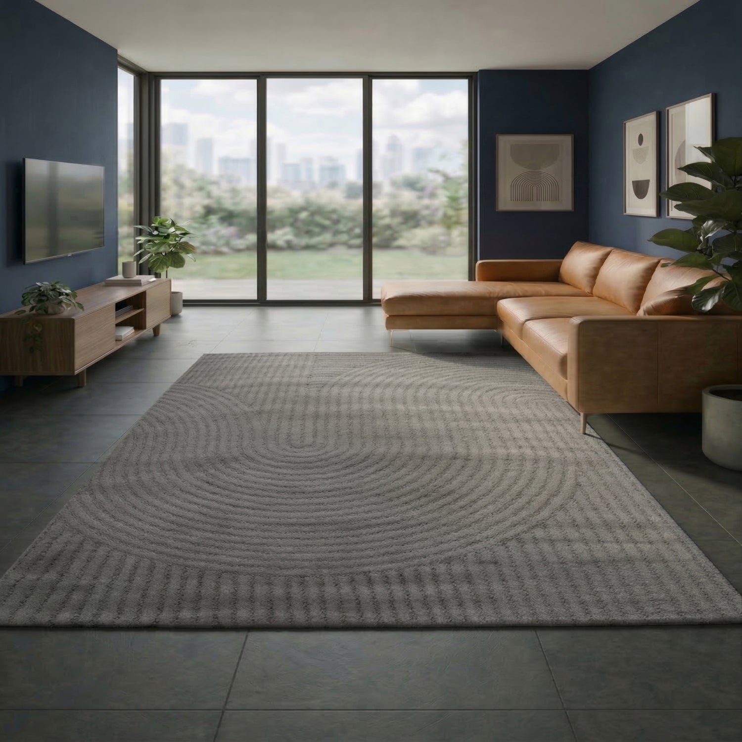 High-pile, long-pile rug, modern, for living room, bedroom, ultra-soft pattern-38