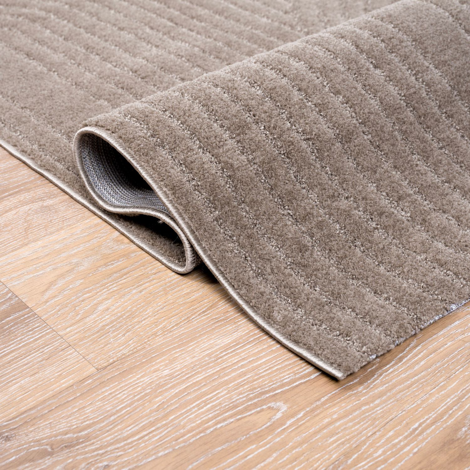 Kurzflor Teppich Wohnzimmer – Moderner Design Teppich mit Struktur, weich, pflegeleicht, in Creme, Beige & Taupe-33