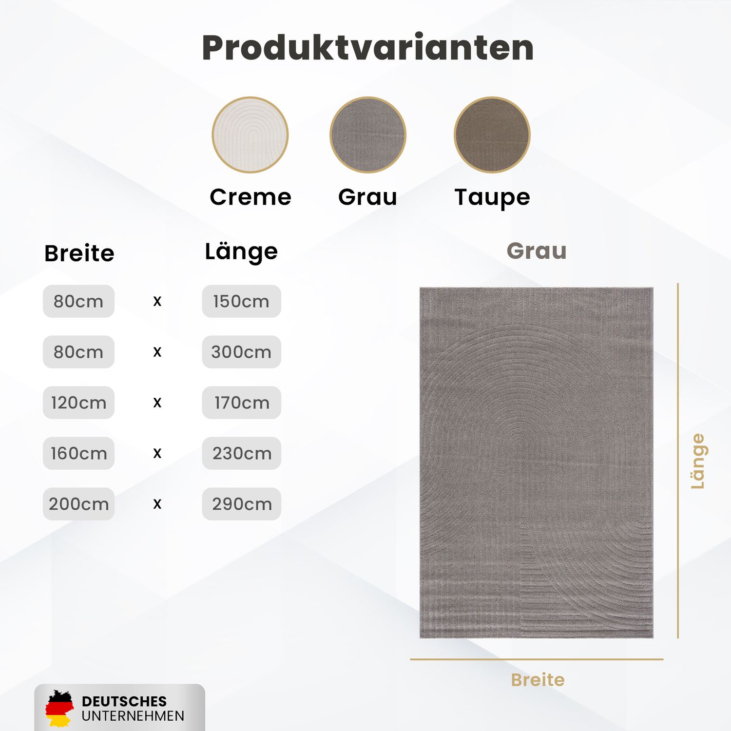 Kurzflor Teppich Wohnzimmer – Moderner Design Teppich mit Struktur, weich, pflegeleicht, in Creme, Beige & Taupe-zoom-15