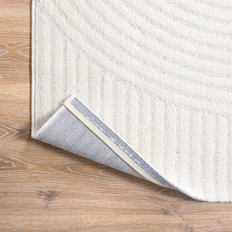 Kurzflor Teppich Wohnzimmer – Moderner Design Teppich mit Struktur, weich, pflegeleicht, in Creme, Beige & Taupe-zoom-
