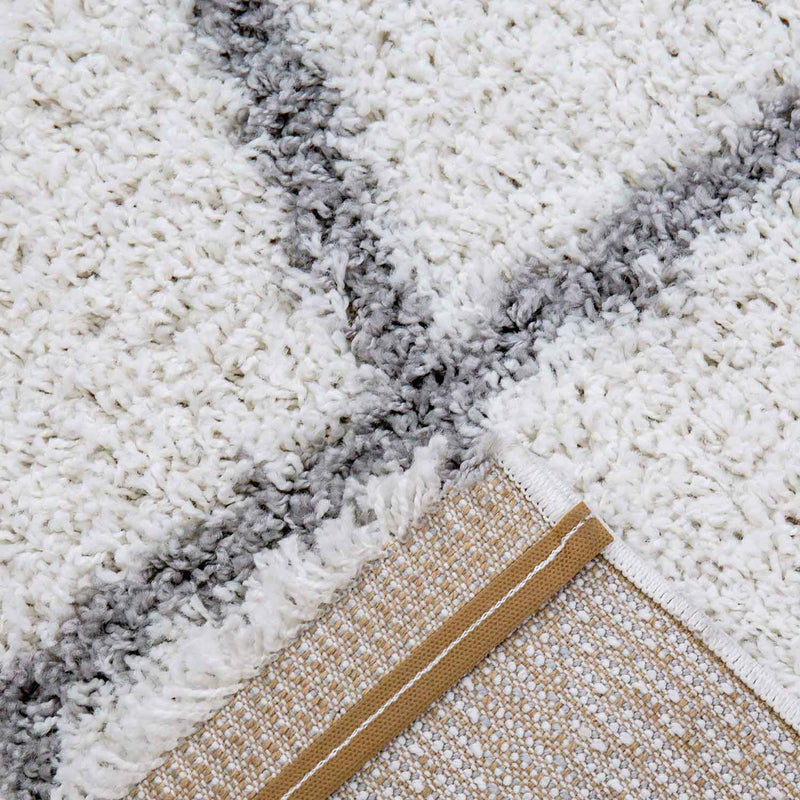 Hochflor Teppich, Weicher Wohnzimmer Shaggy Skandinavischer Stil Raute-zoom-