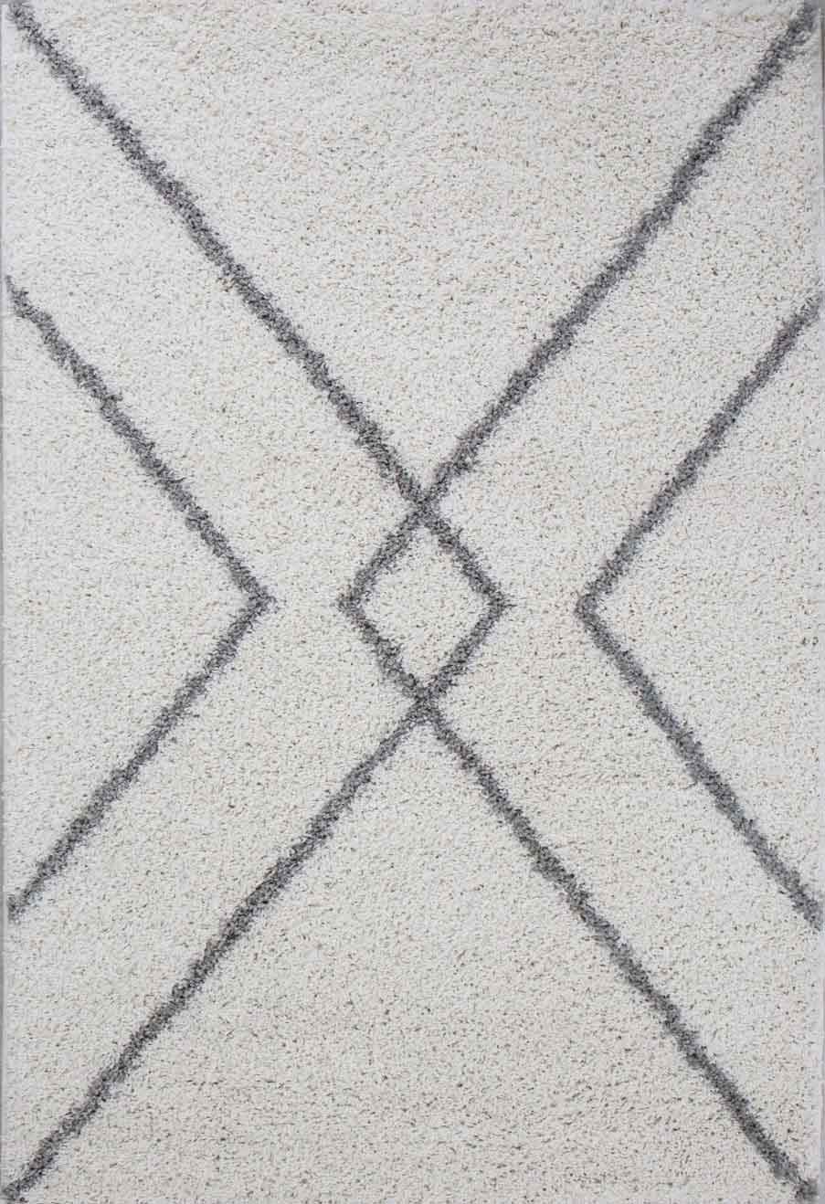 High-pile rug, soft living room shaggy Scandinavian style diamond pattern